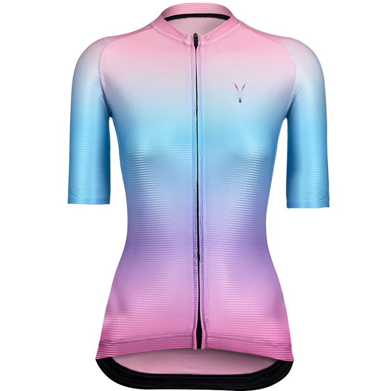 Capra Warrior Blue Pink Women's Cycling Jersey Front