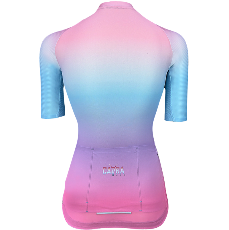 Capra Warrior Blue Pink Women's Cycling Jersey Back
