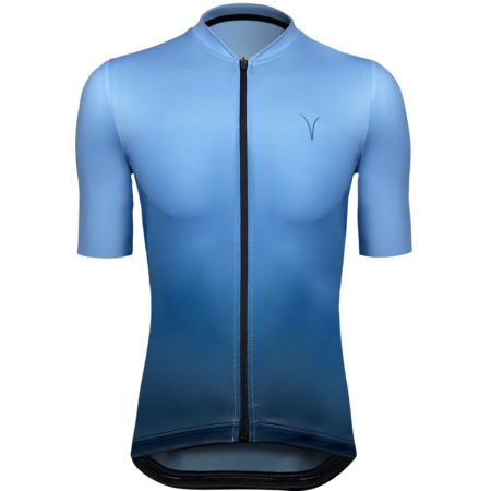 Warrior Aero Blue Gradient Men’s Cycling Jersey Front