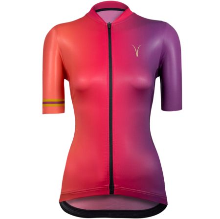 Flare Red Purple Gradient Women's Cycling Jersey Front