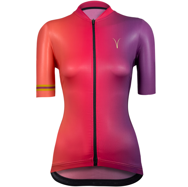Flare Red Purple Gradient Women's Cycling Jersey Front