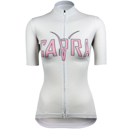 Baby Pink & White Capra Women’s Cycling Jersey Front