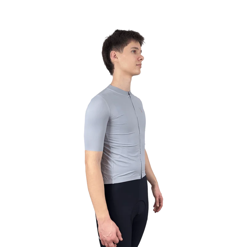 Capra Aero Silver Men's Cycling Jersey Side with Model